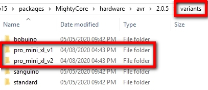 MightyCore Packages Directory: Updates to Variants Directory